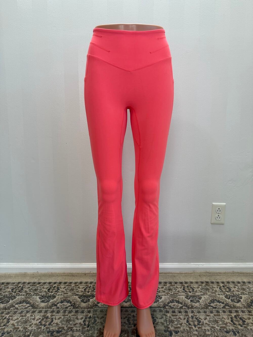 Free People Movement Never Better Flared Leggings Pink High Rise Split Hem Sz S